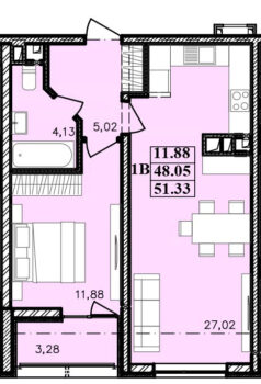 КВАРТИРА ТИП 1В