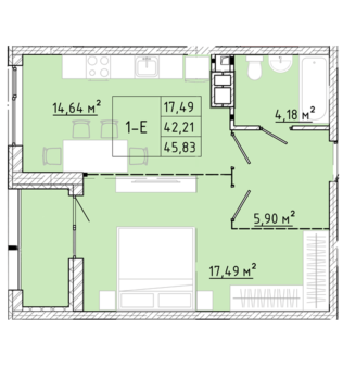 КВАРТИРА ТИП 1Е